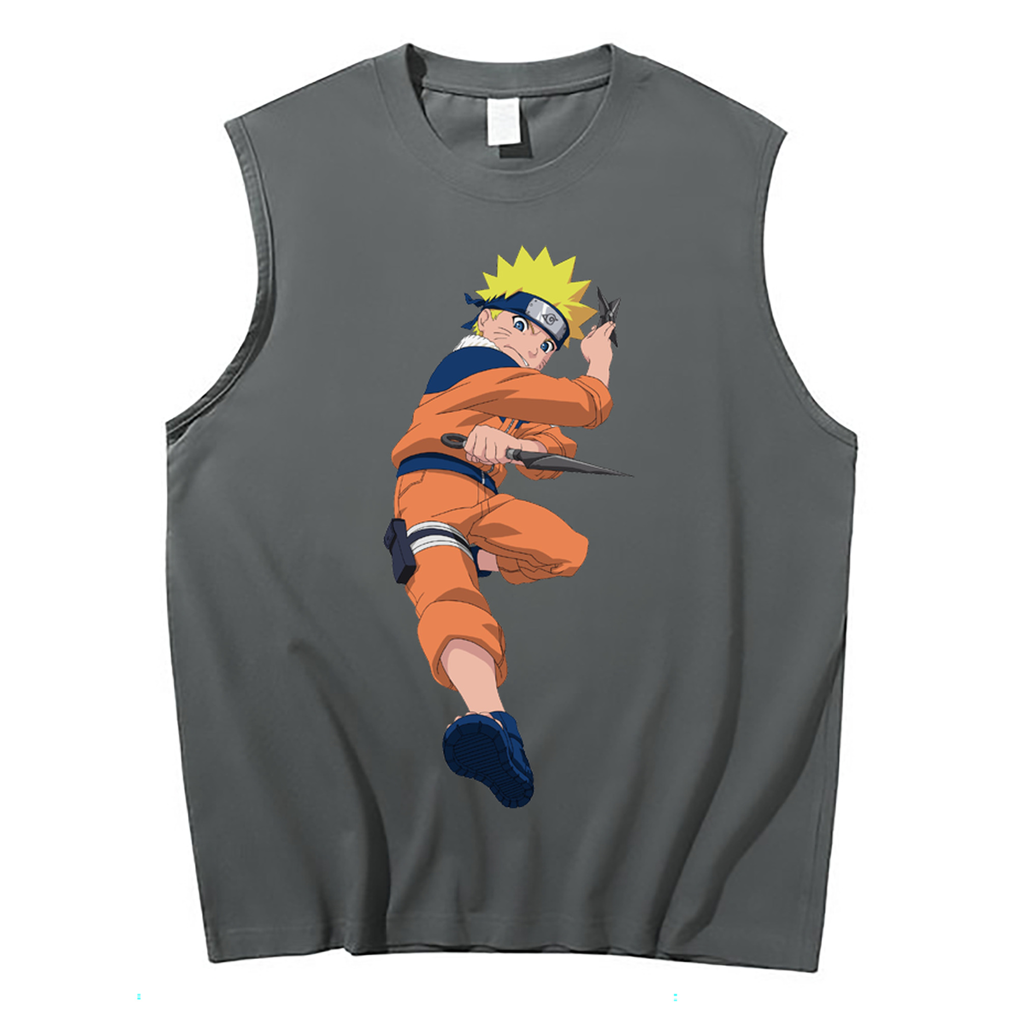 （画像用） NARUTO -ナルト- うずまき ナルト Uzumaki Naruto コットン100％タンクトップ（フロントプリント）